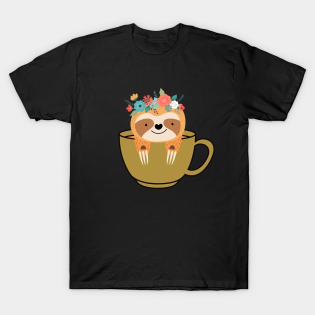 Sloths And Coffee T-Shirt by FullOnNostalgia